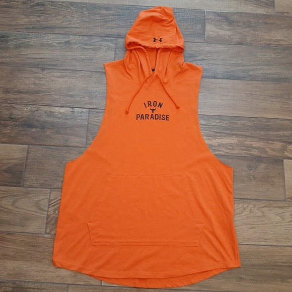 Project Rock Shirt Mens XXL 2XL Iron Paradise Sleeveless Hoodie Under Armour - Picture 1 of 7